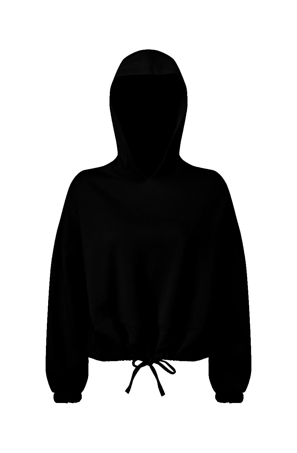 Ladies' Cropped Oversize Hoodie, MS Logo, White