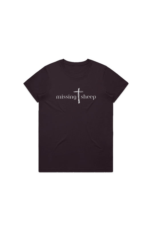 Missing Sheep Ladies T-Shirt, Plum